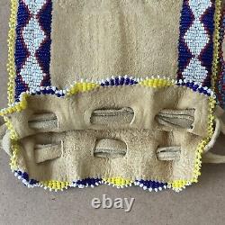 Beaded Deerskin Suede Pouch Native American Indian Apache Fringe No Wear or Soil