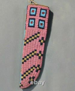 Beaded Indian Knife Sheath Native Handmade Leather Knife Cover 3-Pack