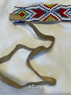 Beaded Native American Chest Plate Necklace Choker, Euc