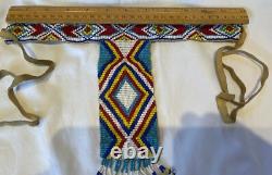 Beaded Native American Chest Plate Necklace Choker, Euc
