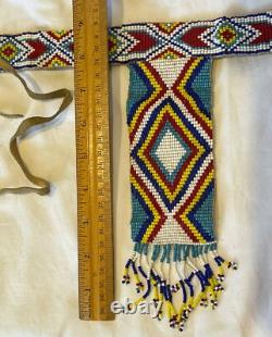 Beaded Native American Chest Plate Necklace Choker, Euc
