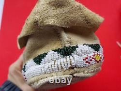 Beaded Native American Green Moccasins SIGNED