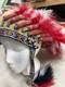 Beaded Native American Head Dress Signed By Wondering Deer