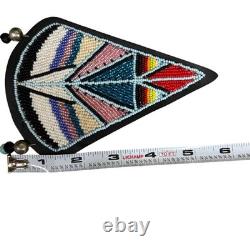 Beaded Necklace Native American Geometric Pendant Pow Wow Dance Beads Handmade