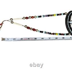 Beaded Necklace Native American Geometric Pendant Pow Wow Dance Beads Handmade