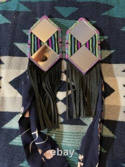 Beaded Pow Wow Set Regalia For Girls Headband Neck Drop Hairties Earrings Purse