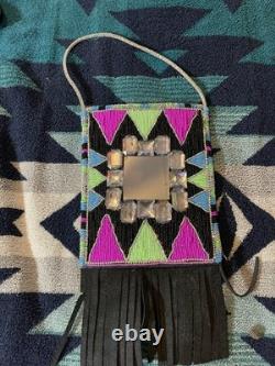 Beaded Pow Wow Set Regalia For Girls Headband Neck Drop Hairties Earrings Purse