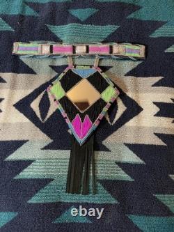 Beaded Pow Wow Set Regalia For Girls Headband Neck Drop Hairties Earrings Purse