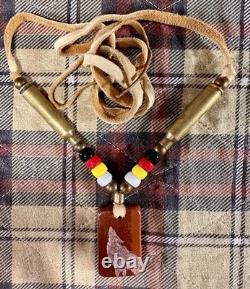BeadedSacred Catlinite NecklaceNative AmericanLakotaSpiritualWolfHowling