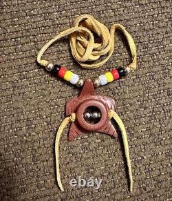 BeadedSacred Catlinite NecklaceNative AmericanLakotaTurtleRegaliaSpiritual