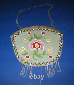 Beautiful Antique Plateau-Flathead Beaded Purse-Bag-Native American-Early 1900s