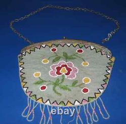 Beautiful Antique Plateau-Flathead Beaded Purse-Bag-Native American-Early 1900s