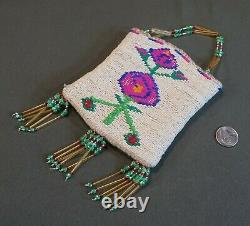 Beautiful Native American Yakima Child Size Corn Husk Bag with Beads