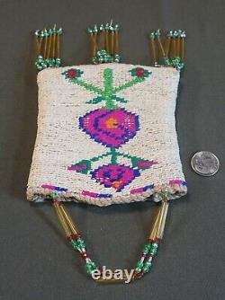 Beautiful Native American Yakima Child Size Corn Husk Bag with Beads