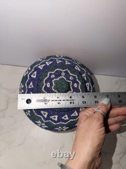 Beautiful OLD Native American Handwoven Glass Beaded Basket/Lid Probably Paiute