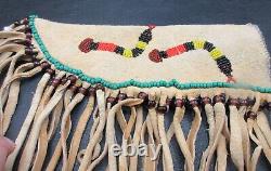 Beautiful Vintage Native American Indian Beaded Knife Sheath With Snakes