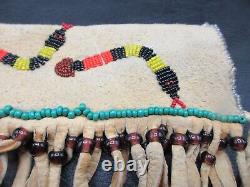 Beautiful Vintage Native American Indian Beaded Knife Sheath With Snakes