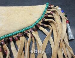 Beautiful Vintage Native American Indian Beaded Knife Sheath With Snakes