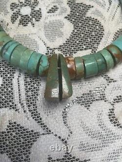 Beautiful Vintage Native American Navajo Turquoise Beaded Necklace NEEDS REPAIR