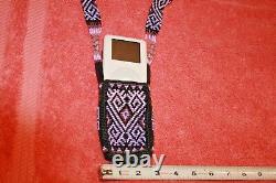 Beautiful Vintage Sioux Native American Purple & Black Beads Purse Pouch