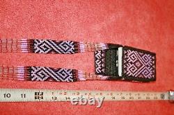 Beautiful Vintage Sioux Native American Purple & Black Beads Purse Pouch