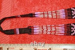Beautiful Vintage Sioux Native American Purple & Black Beads Purse Pouch