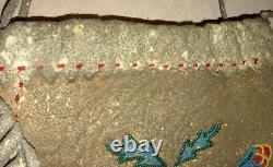 Big 1800s Plains Beaded Buffalo Hide Ammo Pouch-Antique Native American