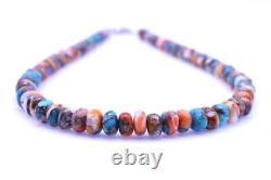 Blue Kingman Mohave Arizona Turquoise & Orange Spiny Oyster Gemstone Necklace