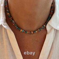 Blue Kingman Mohave Arizona Turquoise & Orange Spiny Oyster Gemstone Necklace