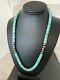 Blue Turquoise Heishi Sterling Silver Necklace Navajo Pearls Stab 8mm 20 970