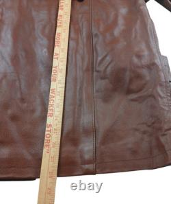 Brown Leather Beaded Native American Style Eagle Biker Jacket Suede Fringe sz40