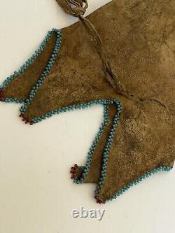 C. 1880 Blackfoot NATIVE AMERICAN INDIAN Beaded Tobacco Pouch Bag