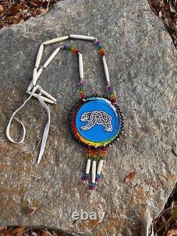 Celtic Gay pride beaded medallion Native American Made LGBTQ Pride triskelion