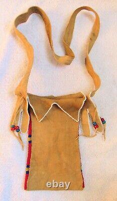 Cheyenne Indian Bead Beadwork Beaded & Leather Medicine Tobacco Bag Pouch