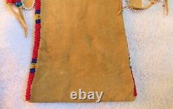 Cheyenne Indian Bead Beadwork Beaded & Leather Medicine Tobacco Bag Pouch