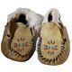 Child's Vintage Native American Plains Indian Beaded Buckskin Moccasins Shoes