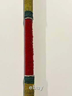 Coup Stick Original Native American Indian Beaded Hide Wood 29 Late 1800s