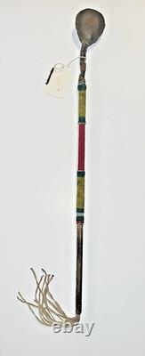Coup Stick Original Native American Indian Beaded Hide Wood 29 Late 1800s