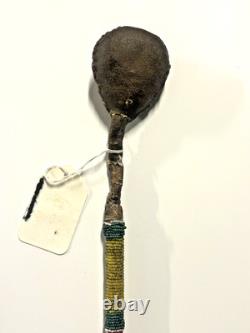 Coup Stick Original Native American Indian Beaded Hide Wood 29 Late 1800s