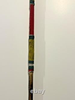 Coup Stick Original Native American Indian Beaded Hide Wood 29 Late 1800s