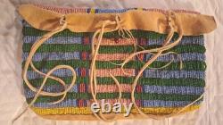 Crow Beaded Smoked Brain Tanned Buckskin Sewing Bag