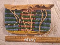 Crow Beaded Smoked Brain Tanned Buckskin Sewing Bag