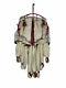 DREAM Catcher Native American Mandala Fur Wool Feathers Beaded Large Vintage