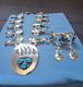ENORMOUS BEARCLAW Sky Blue Turquoise Silver Squash Blossom Necklace set