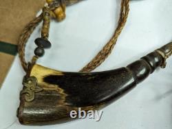 Elaborate Vintage Used Hand Made Native American Beaded Fighters Bag & Extras