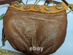 Elaborate Vintage Used Hand Made Native American Beaded Fighters Bag & Extras