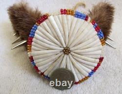 Eskimo Inuit Indian Beads Beaded Beadwork Leather Shell Fur Jewelry Bracelet