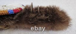Eskimo Inuit Indian Beads Beaded Beadwork Leather Shell Fur Jewelry Bracelet