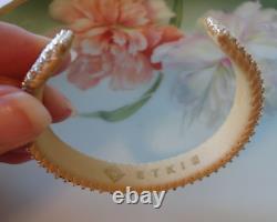 Etkie Navajo Indian Seed Beadwork Native Beaded Cuff Bracelet Leather 7-1/2