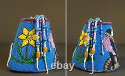Exceptional Native American Yakima Fully Beaded Hat Indian Maiden Beaded Tassles